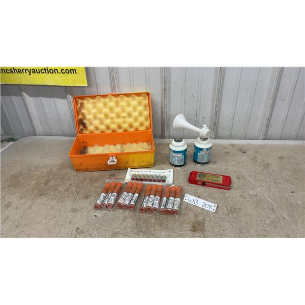Marine Safety Kit: Gemini Marine Air Horn Cartridges, Smith & Wesson Flares, Skyblazer Signals