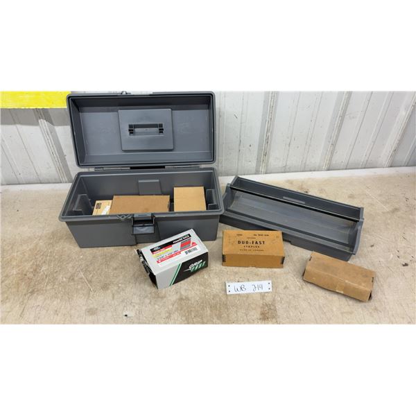 Toolbox with Grip Fast Framing Nails, Duo-Fast Staples, Prime Staples and Stanley Brads