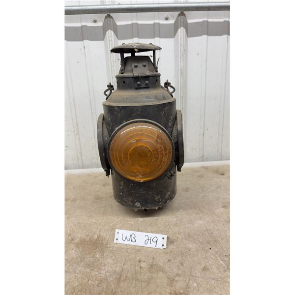 Vintage Railroad Signal Marker Lamp with Amber Lens