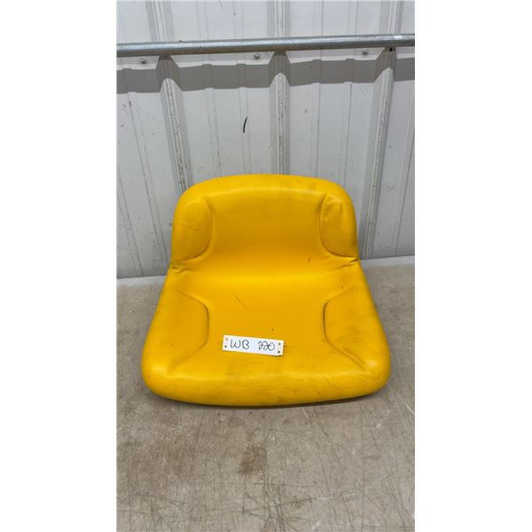 Yellow Molded Low-Back Utility Replacement Seat for Riding Mower or Small Tractor
