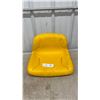 Image 1 : Yellow Molded Low-Back Utility Replacement Seat for Riding Mower or Small Tractor