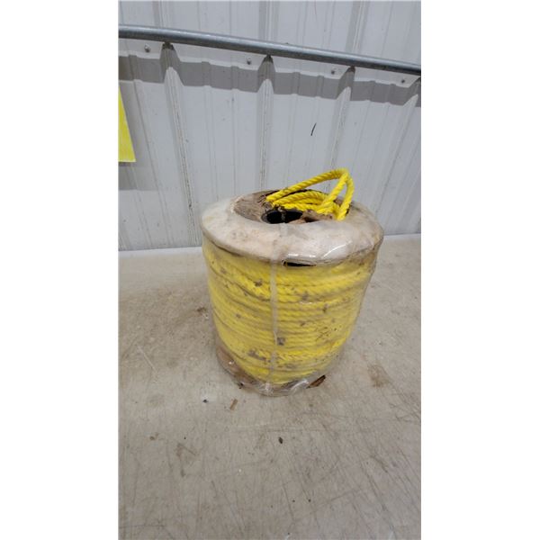 Large Spool of Yellow Twisted Synthetic Polypropylene Utility Rope