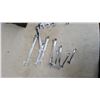 Image 4 : Assortment of Husky and Other Combination and Open-End Wrenches with Black Plastic Toolbox