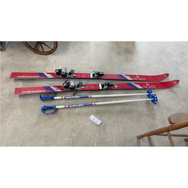 Fischer Cut 70 Skis with Salomon 727 Bindings & Scott Ski Poles