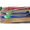 Image 8 : Fischer Cut 70 Skis with Bindings, Scott Ski Poles, & Red Ski Bag.
