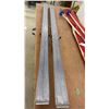 Image 9 : Fischer Cut 70 Skis with Bindings, Scott Ski Poles, & Red Ski Bag.