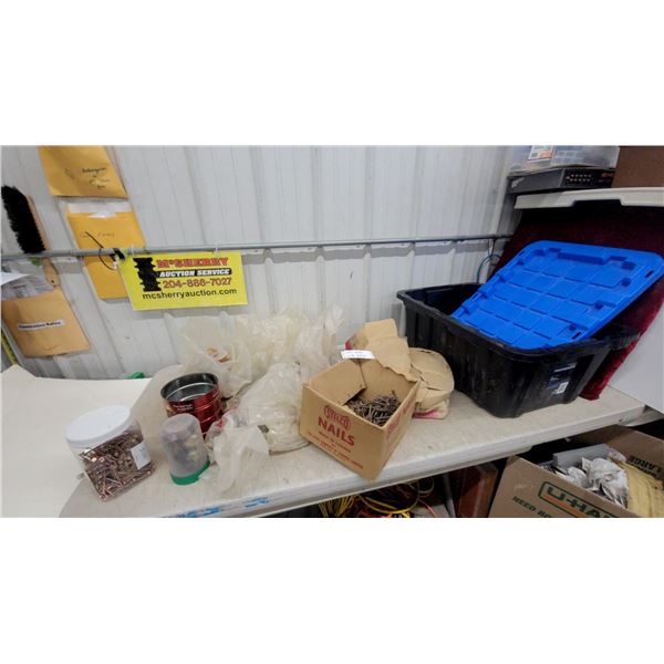 Box of Stelco Nails Screws and Stofage Tote