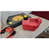 Image 2 : Manual Fluid Extractor Pump, Gasoline Can, Blue Tote, Jumper Cables, and More
