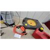 Image 3 : Manual Fluid Extractor Pump, Gasoline Can, Blue Tote, Jumper Cables, and More