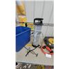 Image 4 : Manual Fluid Extractor Pump, Gasoline Can, Blue Tote, Jumper Cables, and More