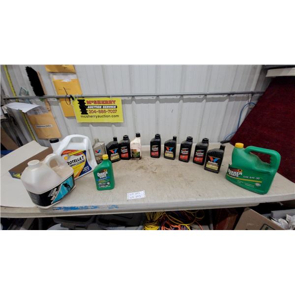 Quaker State Super Blend 10W-30 Motor Oil, Shell Rotella T 15W-40, Chain Saw Oil and More