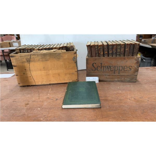 2 Wood Crates Full Of Vintage Encyclopedias