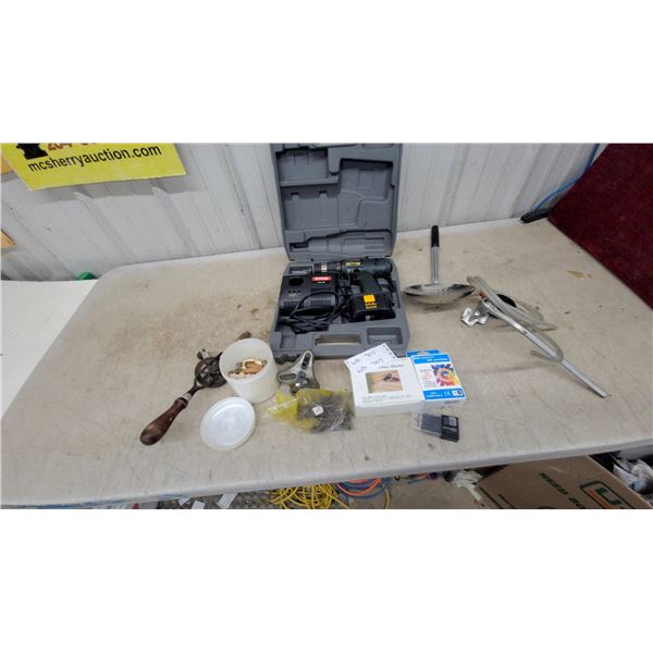 Ryobi 14.4V Cordless Drill/Driver Kit With Battery, Charger, and Case Glue Sticks Press Drill