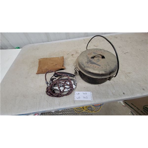 Eaton's Housewares No. 7 Cast Iron Dutch Oven, Vintage Electric Iron with Braided Cord and More