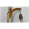 Image 5 : Mid-Century Modern Brass & Wood Pole Lamp with Three Teak Arms. Missing Glass Shades