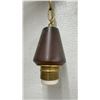 Image 9 : Mid-Century Modern Brass & Wood Pole Lamp with Three Teak Arms. Missing Glass Shades