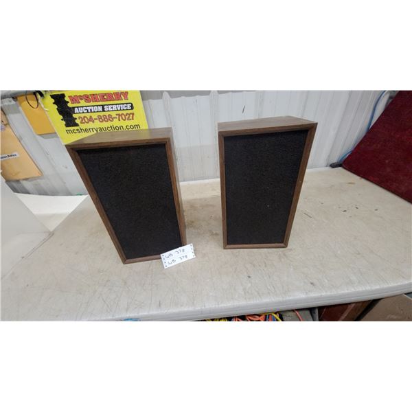 Pair of USI SP-3 Three-Way Air Suspension Speaker Systems with Wood Cabinets and Fabric Grilles