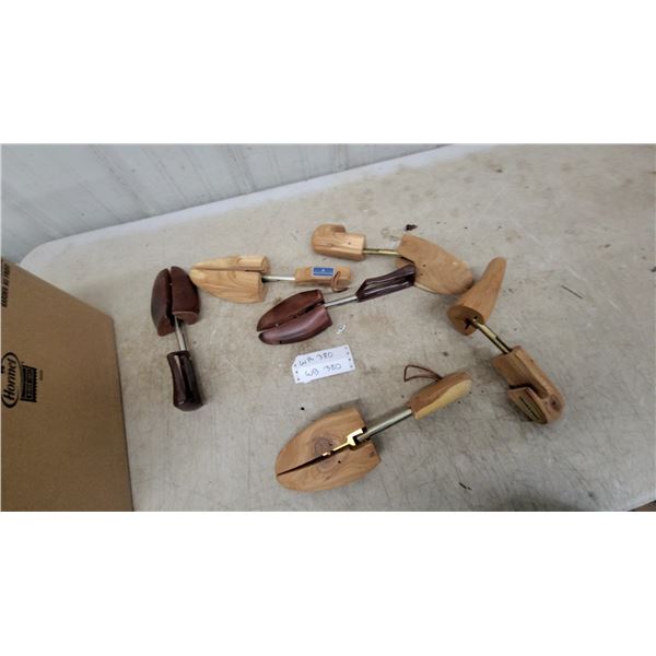 Assortment of Wooden Shoe Trees Including Bostonian, Brandy's Shoes and More