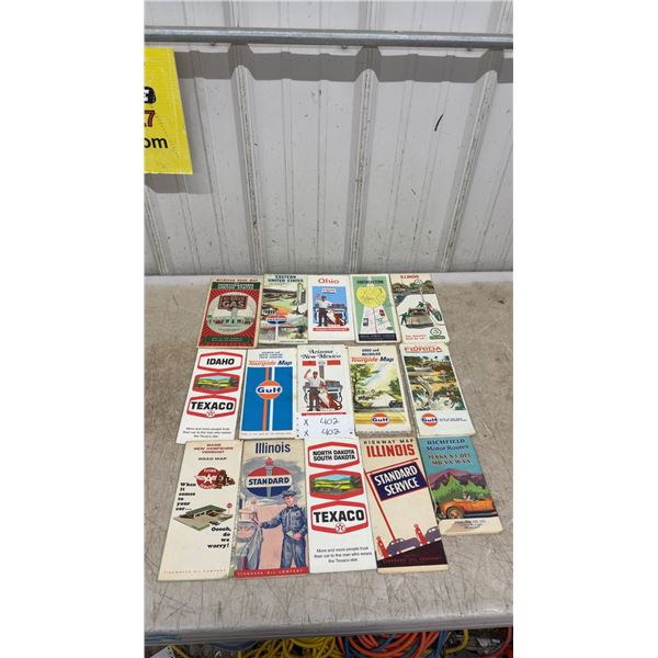 Vintage Road Maps and Tourgide Maps Including Texaco, Standard, Gulf, Exxon, Richfield and More