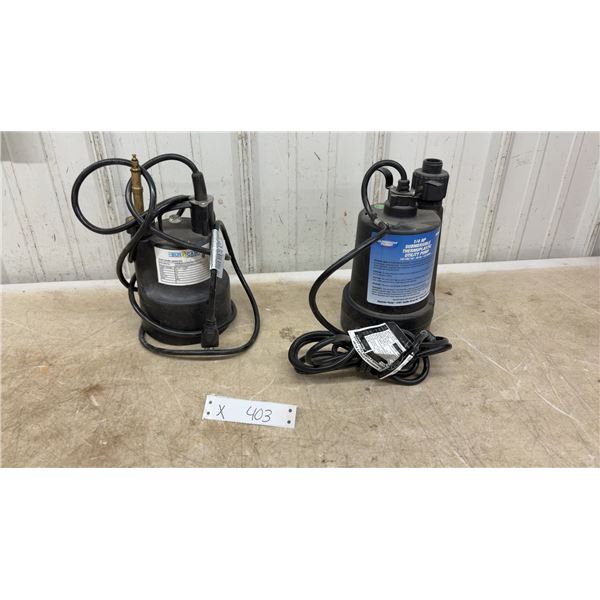 BurCam 1/6 HP and Superior 1/4 HP Submersible Utility Pumps