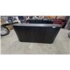 Image 1 : Modern Black Textured Storage Cabinet with Rounded Ends and Drop-Down Doors 78 x 18 x 34"