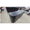 Image 2 : Modern Black Textured Storage Cabinet with Rounded Ends and Drop-Down Doors 78 x 18 x 34"