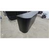 Image 3 : Modern Black Textured Storage Cabinet with Rounded Ends and Drop-Down Doors 78 x 18 x 34"