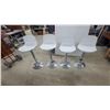 Image 1 : Set of 4 Modern Adjustable Height Swivel Bar Stools, Glossy White Seats, Chrome Bases