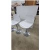 Image 2 : Set of 4 Modern Adjustable Height Swivel Bar Stools, Glossy White Seats, Chrome Bases