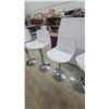 Image 3 : Set of 4 Modern Adjustable Height Swivel Bar Stools, Glossy White Seats, Chrome Bases