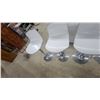 Image 4 : Set of 4 Modern Adjustable Height Swivel Bar Stools, Glossy White Seats, Chrome Bases