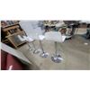 Image 5 : Set of 4 Modern Adjustable Height Swivel Bar Stools, Glossy White Seats, Chrome Bases
