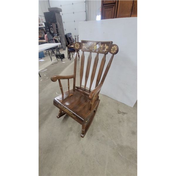 Nichols & Stone Vintage Hitchcock-Style Stenciled Harvest Pattern Wooden Rocking Chair