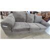 Image 4 : Gray Sofa with Plush Attached Back Cushions 86"
