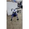 Image 1 : Medlne Rollator Walker with Blue Frame, Black Seat, Storage Bag, and Hand Brakes