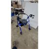 Image 2 : Medlne Rollator Walker with Blue Frame, Black Seat, Storage Bag, and Hand Brakes