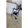 Image 3 : Medlne Rollator Walker with Blue Frame, Black Seat, Storage Bag, and Hand Brakes