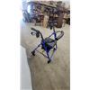 Image 4 : Medlne Rollator Walker with Blue Frame, Black Seat, Storage Bag, and Hand Brakes