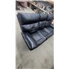 Image 3 : Black Leather Style Three-Seater Power Reclining Sofa With Armrest Control Panel 80"