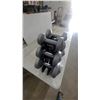 Image 4 : Dumbbell Set with Rack; 6 Dumbbells, 20 lb. Each