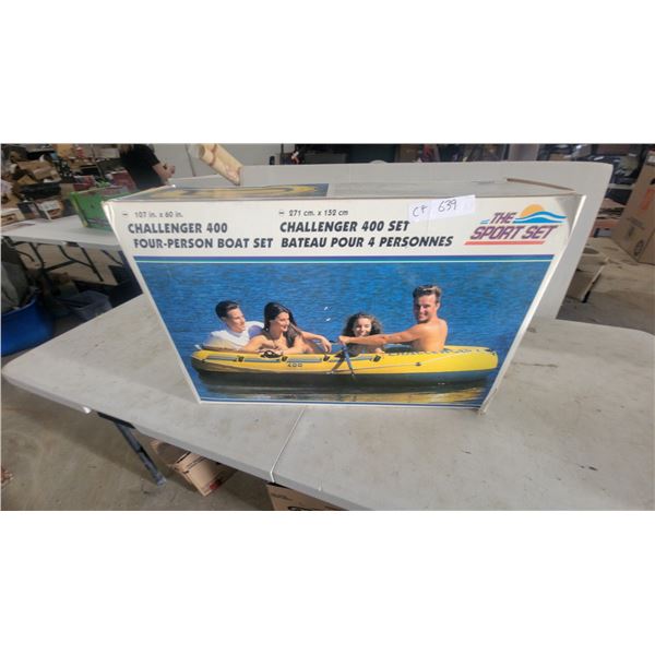 Intex Challenger 400 Four-Person Inflatable Boat Set with Aluminum Oars, 107 x 60"