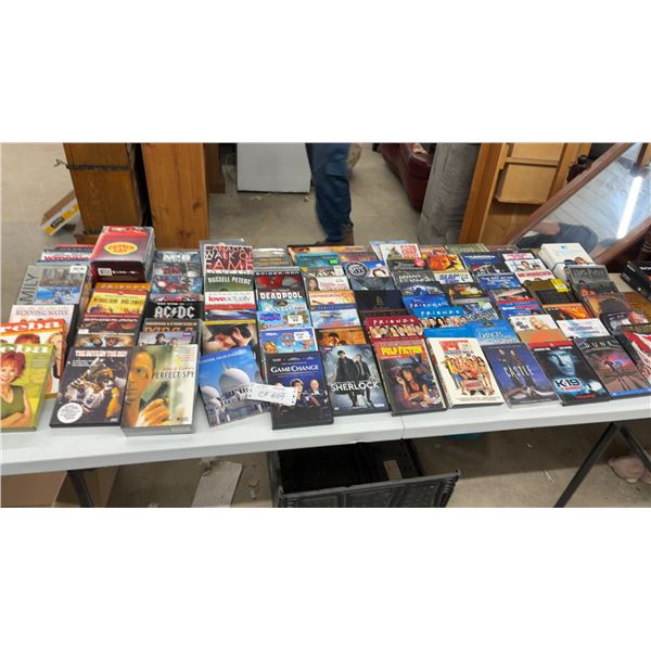 Large Lot of Assorted DVDs Including Pulp Fiction, Friends, Sherlock, Dune, Deadpool and More
