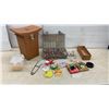 Image 1 : EMSCO Model 905S Brown Plastic Cooler Seat and Assorted Fishing Tackle, Lures, Line, and More