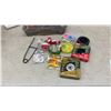 Image 9 : EMSCO Model 905S Brown Plastic Cooler Seat and Assorted Fishing Tackle, Lures, Line, and More