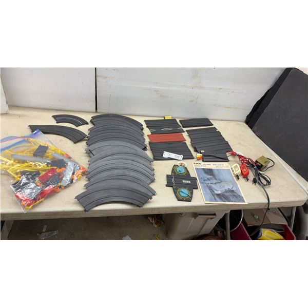 TycoPro HO Scale Slot Car Racing Track Set with Controllers, Power Supply and Service Manual.