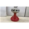 Image 3 : Vintage Oil Lamps: Scottie Dog Kerosene Lamp, 18 1/4" H.  Green and Amber Glass Wall Mount Lamps, 13