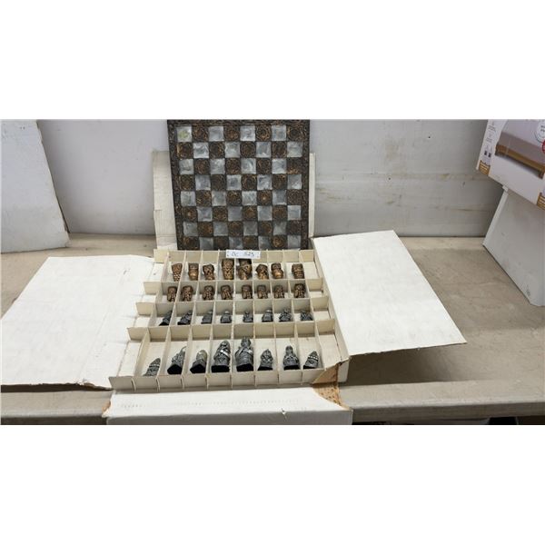 Egyptian-Themed Chess Set with Board & 32 Pieces