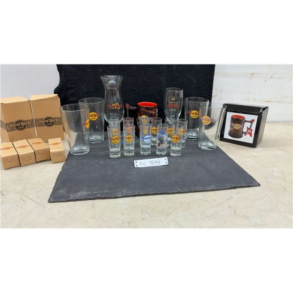Hard Rock Cafe Collectible Glassware, Pint Glasses, Shot Glasses, Mugs, and More