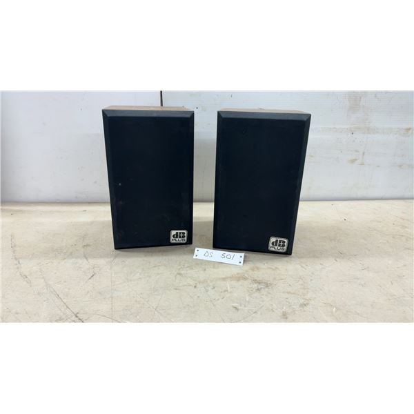 Pair of dB Plus DS 501 2-Way Bookshelf Speakers with Black Cabinets and Wooden Tops