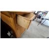 Image 7 : Vintage Wooden Hutch China Cabinet with Glass Doors, Two Drawers, and Lower Cabinet Storage 2pce